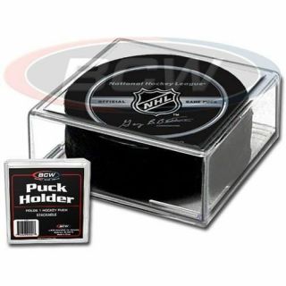 30 Bcw Square Hockey Puck Holder Storage Display Cases - Nhl Sports Memorabilia