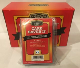 25 Card Saver Gold 2 / Ii Baseball Trading Card Plastic Holders Protector Sleeve