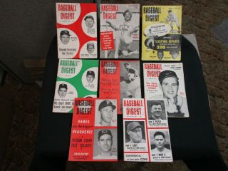 Baseball Digest - Eight Vintage 1959 Issues -