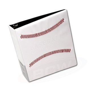 White Stitched Baseball Card Collectors 3 - Ringed Album With 3 " D - Rings