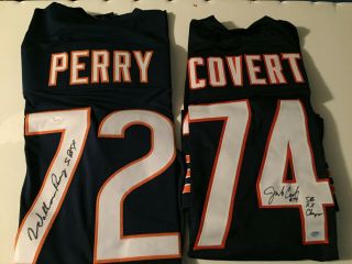William Perry & Jim Covert Autographed Signed Bears Xl Jersey 