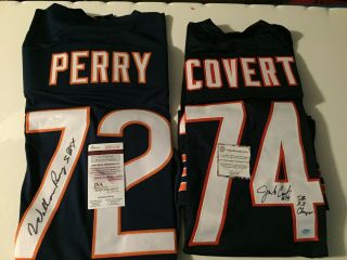 William Perry & Jim Covert Autographed Signed Bears XL Jersey ' s - JSA / Schwartz 2