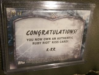 RUBY RIOT RIOTT Authentic KISS card WWE /99 2