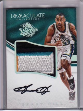 2016 - 17 Panini Immaculate Grant Hill Game Worn Patch On Card Auto 1/1 Platinum