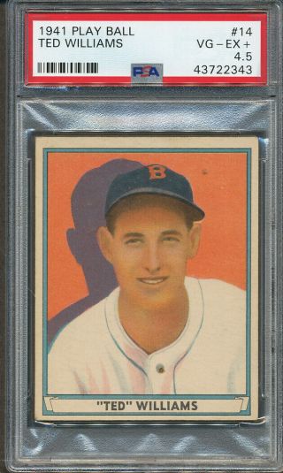 1941 Play Ball 14 Ted Williams Psa Vg - Ex,  4.  5 2343