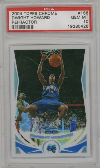 Dwight Howard 2004 - 05 Topps Chrome Refractor Basketball 166 Rc Rookie Psa 10