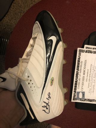 Very Rare Signed Ed Reed Game Baltimore Ravens Cleat Worn