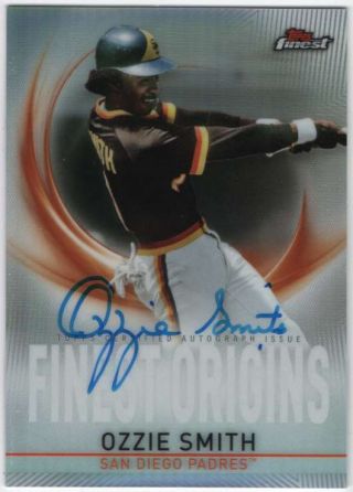 2019 Topps Finest Origins Autograph Refractor Auto Foa - Os Ozzie Smith Padres