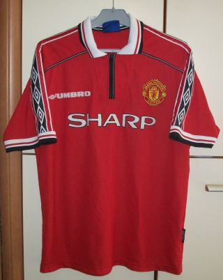 Manchester United 1998 - 2000 Home Football Shirt Jersey Umbro Size L