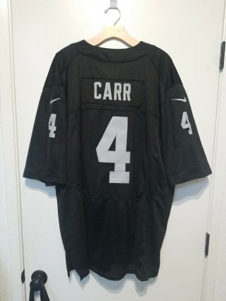 Derek Carr Nike On Field Sewn Jersey Size 56 Oakland Los Angeles Raiders