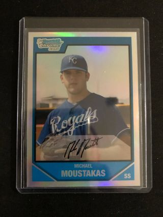 2007 Bowman Draft Picks & Prospects Chrome Refractor Mike Moustakas Signed Auto