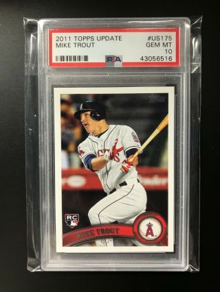 2011 Topps Update Mike Trout Us175 Psa 10 Gem Rookie Rc Angels