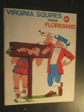 1970 Virginia Squires Vs Floridians Aba Basketball Program 1st Year Squires
