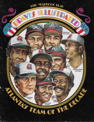 1976 Atlanta Braves Yearbook - Hank Aaron Phil Niekro Orlando Cepeda Rico Carty