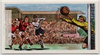 1956 Gold Medal Olympics Football Match Ussr Vs.  Yugoslavia Vintage Trade Card