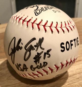 2000 Usa Gold Softball Team Signed Ball - 3 Signatures - Michelle Venturella,  Etc