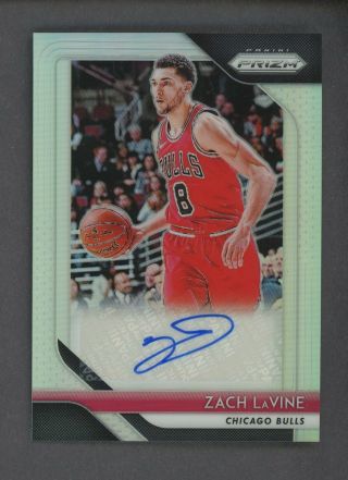 2018 - 19 Panini Prizm Silver Zach Lavine Signed Auto Chicago Bulls
