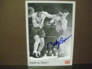 Billy Conn Autographed Signed 1991 Aw Sports Boxing Hall Of Fame Card W/co