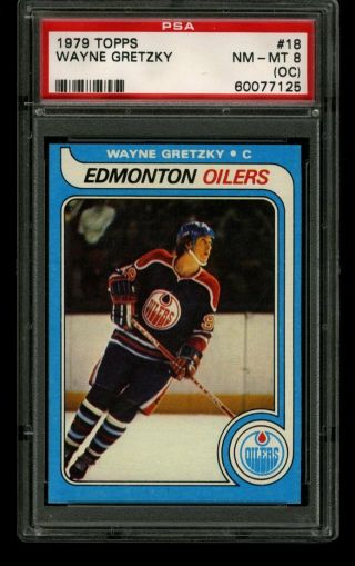 1979 Topps Wayne Gretzky Rookie Rc Oilers 18 Psa 8 (oc)