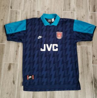 Arsenal 1994/1995 Away Football Shirt Soccer Jersey Camiseta Nike Jvc Gunners Xl