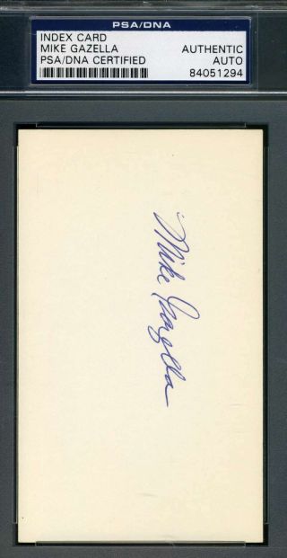 Mike Gazella Psa Dna Autograph 3x5 Index Card Hand Signed Authentic 27 Yankees