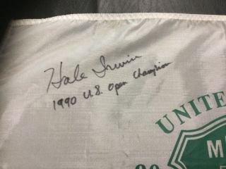 Hale Irwin signed 1990 US Open golf flag JSA NICKLAUS PALMER SPIETH 2