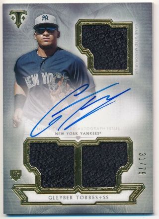 Gleyber Torres 2018 Topps Triple Threads Rc Autograph Jersey Auto Sp /75 $120