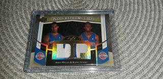 2007 - 08 Ud Premier Rare Patch Dual Aaron Afflalo Rodney Stuckey 1/1 Pistons Gold
