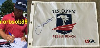 Gary Woodland Signed 2019 Us Open Pebble Beach Golf Flag Wexact Autograph Proof