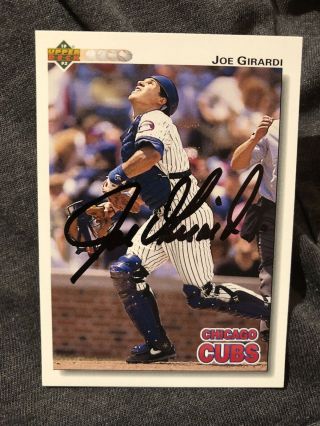 1992 Upper Deck Baseball Card 351 Joe Girardi Signed Autograph Chicago Cubs