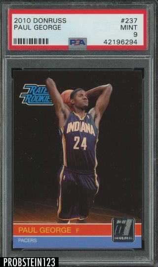 2010 Donruss 237 Paul George Indiana Pacers Rc Rookie Psa 9
