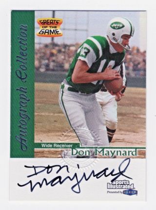 1999 Sports Illustrated Greats Of The Game Autograph 17 Don Maynard Jets Hof