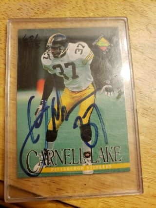 1994 Classic Pro Line Live Autographs/1985 Carnell Lake Pittsburgh Steelers Auto