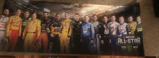 Nascar 2019 All Star Poster Autographed Johnson Elliott Busch,  11 Other Drivers