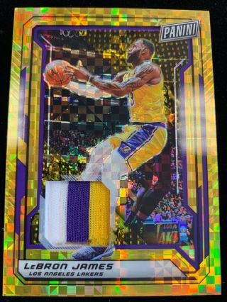 2019 Panini National Vip Gold Lebron James Gold Refractor Parallel Patch Card /5