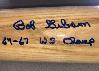 Bob Gibson Signed “64 - 67 WS Champ” Signature Model Baseball Game Bat JSA 4