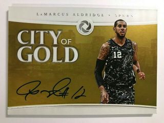 2018 - 19 Panini Opulence City Of Gold Signatures Auto Lamarcus Aldridge 46/79