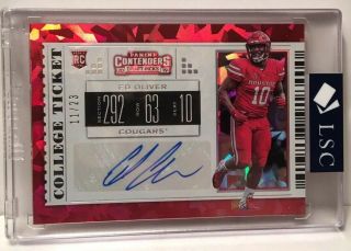2019 Panini Contenders Draft Picks Ed Oliver Cracked Ice Auto Rc D 11/23 Sp