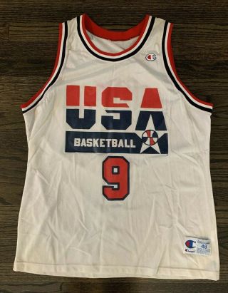 Vintage Champion 1992 Olympics Usa Dream Team Michael Jordan 9 Jersey Size 48