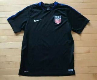 Nike Usa Usmnt Soccer Football Jersey Mens Large Slim Black Blue World Cup