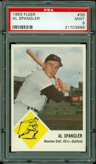 1963 Fleer Baseball 39 Al Spangler Psa 9