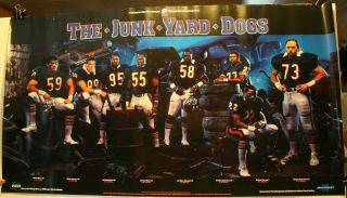 1986 Chicago Bears The Junk Yard Dogs 36 X 20 " Poster Hampton Dent Wilson