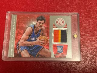 Steven Adams 2013 - 14 Panini Totally Certified Rookie Card 9 Patch 3 Color 4/25