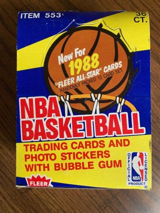 1988 Fleer Basketball Box Of 36 Wax Packs Good Shape.