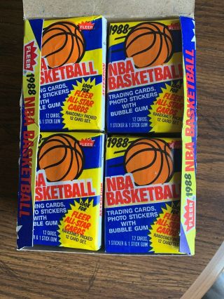 1988 Fleer Basketball Box of 36 Wax Packs Good Shape. 3