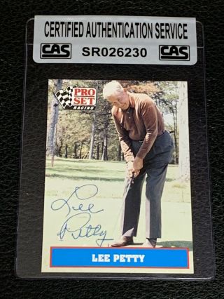Lee Petty 1991 Pro Set Racing Signed Autographed Card 45 Nascar Cas Authentic