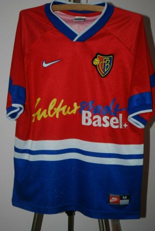 Fc Basel 1997 1998 Home Football Soccer Shirt Jersey Nike Size M
