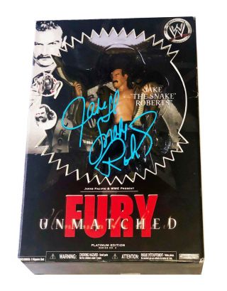 Wwe Jake The Snake Roberts Hand Signed Unmatched Fury Autographed Toy With