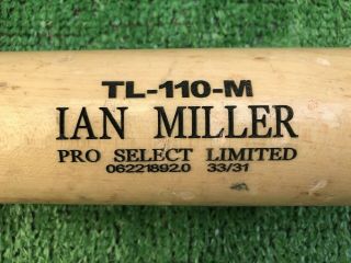 Seattle Mariners Ian Miller Game Baseball Bat