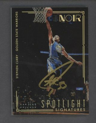 2016 - 17 Panini Noir Spotlight Signatures Stephen Curry Warriors Gold Auto 97/125